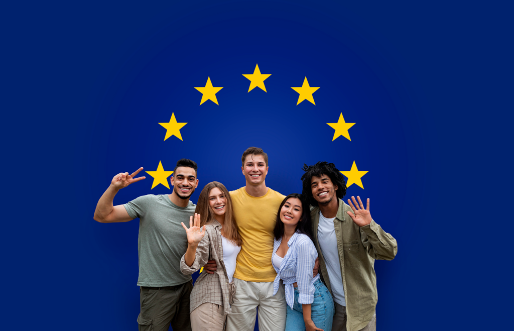 european-union-flag-and-happy-people
